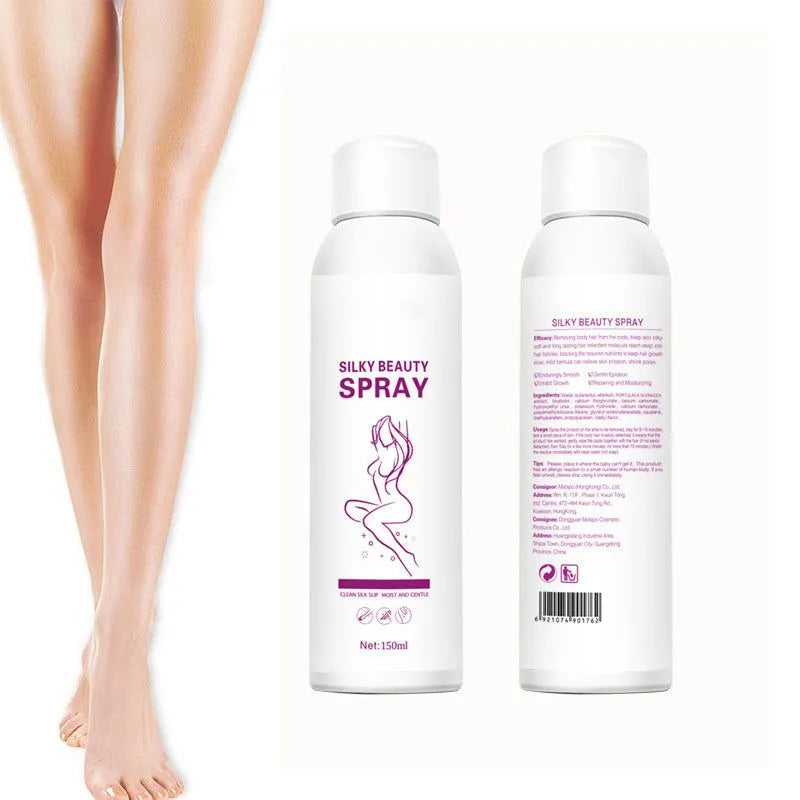 150ml Silky Beauty Spray, Quick and Painless Hair Removal Spray Foam for Legs, Arms, Underarms, Chest, Back, for Men and Women Skin Care